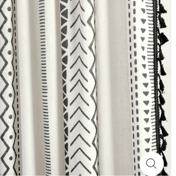 Hygge Boho Stripe Tassel Window Curtain Panel Set - Picture 3 of 10